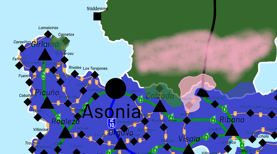 la zona rossa es la poſible extenſión D los reſtos D Trimonte